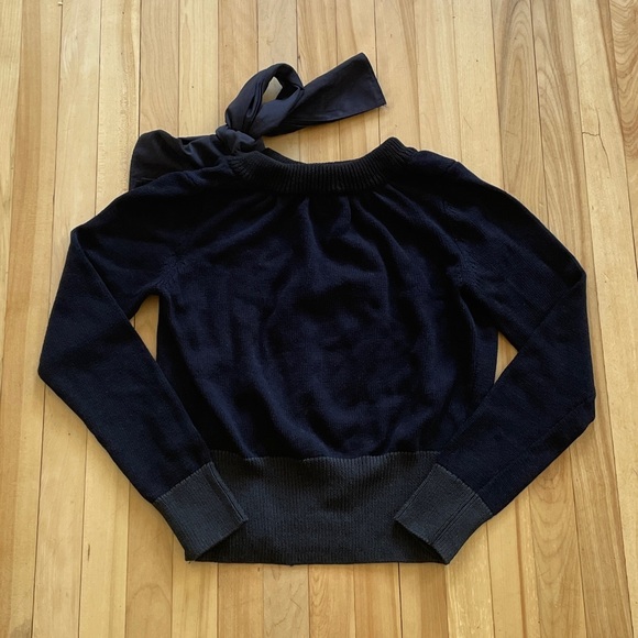 COS Bow-Detailed Navy Blue Knit Cardigan - Sz XS - Picture 7 of 16